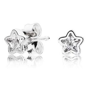 PANDORA STERLING SILVER sparkling star stud earrings. NEW